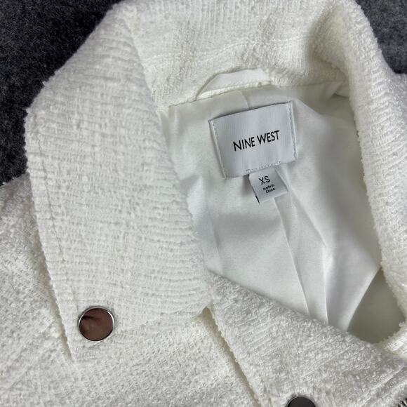 Nine West White Textured Knit Moto Jacket Size XS - Picture 4 of 5